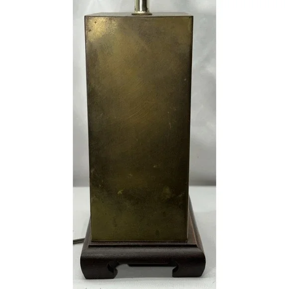 Murray Feiss Brass Etched Asian Style Table Lamp- Tested & Working